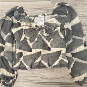 Express Stylish Women's Geometric Top - Black and White small NWT